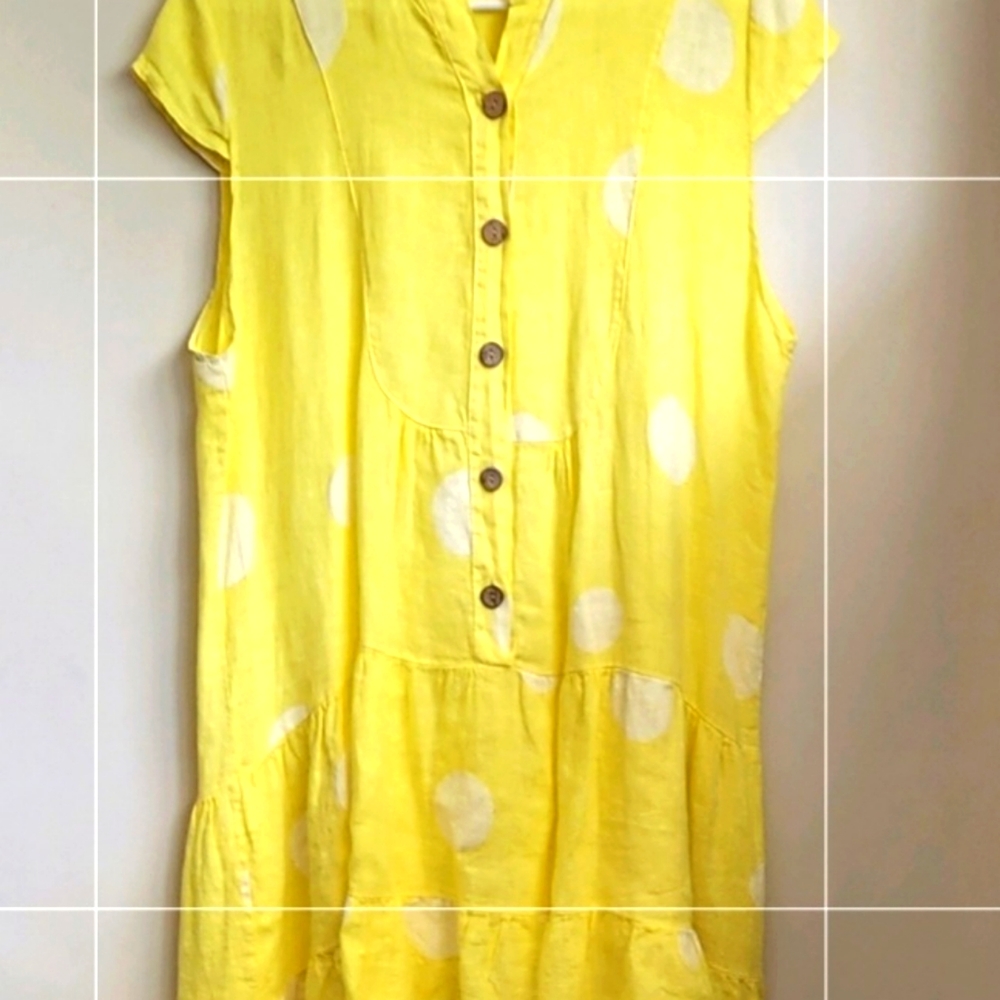 Linen print dress